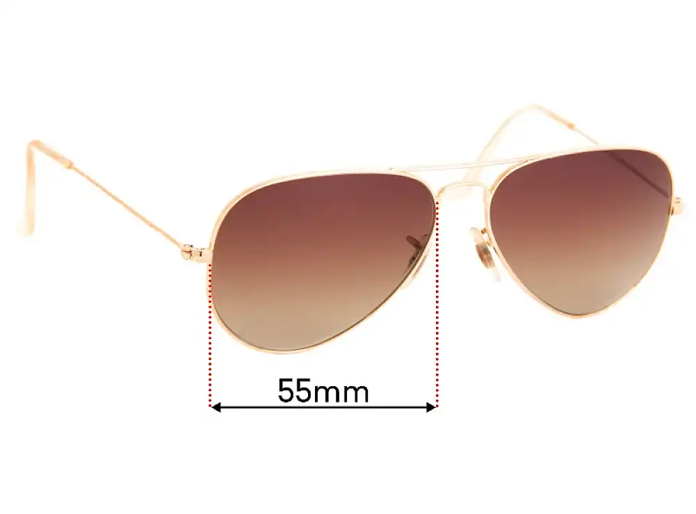 Sunglass Fix Replacement Lenses for Ray-Ban RB3025 L Aviator - 55mm Wide Sunglass Fix Replacement Lenses for Ray-Ban RB3025 L Aviator - 55mm Wide