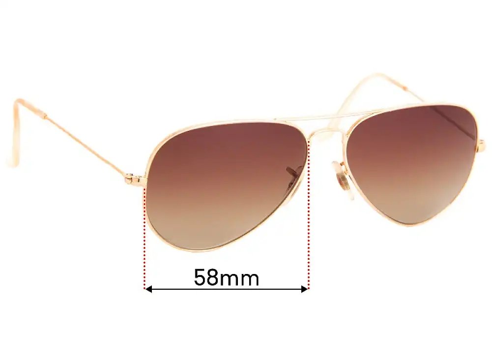 Sunglass Fix Replacement Lenses for Ray-Ban RB3025 L Aviator - 58mm Wide Sunglass Fix Replacement Lenses for Ray-Ban RB3025 L Aviator - 58mm Wide