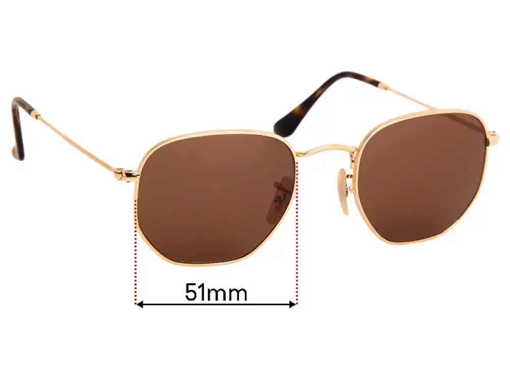 Sunglass Fix Replacement Lenses for Ray-Ban RB3548-N Hexagonal - 51mm Wide Sunglass Fix Replacement Lenses for Ray-Ban RB3548-N Hexagonal - 51mm Wide