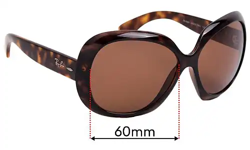 Sunglass Fix Replacement Lenses for Ray Ban RB4098 Jackie Ohh II - 60mm Wide Ray Ban RB4098 Jackie Ohh II Replacement Lenses 60mm wide