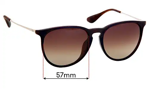 Sunglass Fix Replacement Lenses for Ray-Ban RB4171-F Erika (Low Bridge Fit) - 57mm Wide Ray-Ban RB4171-F Erika (Low Bridge Fit) Replacement Lenses 57mm wide