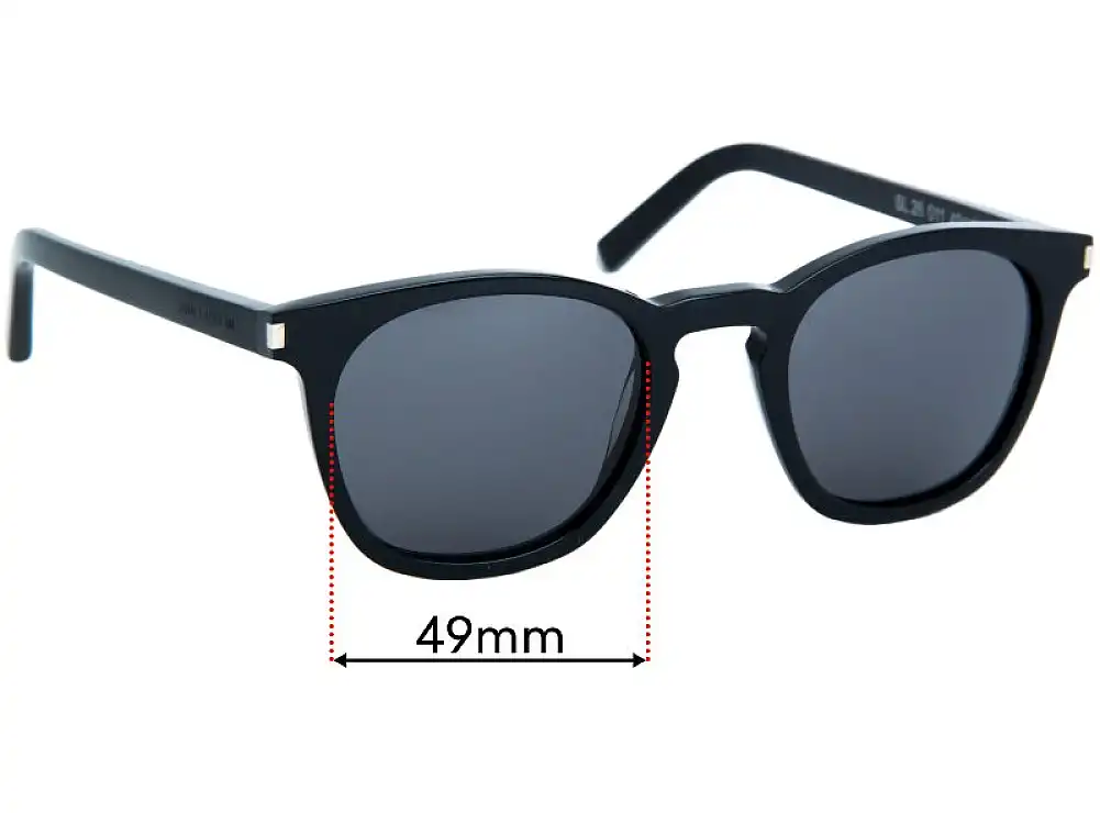 Sunglass Fix Replacement Lenses for Saint Laurent SL 28 - 49mm Wide Sunglass Fix Replacement Lenses for Saint Laurent SL 28 - 49mm Wide