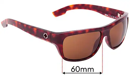 Sunglass Fix Replacement Lenses for Spy Optic Lennox - 60mm Wide Spy Optic Lennox Replacement Lenses 60mm wide