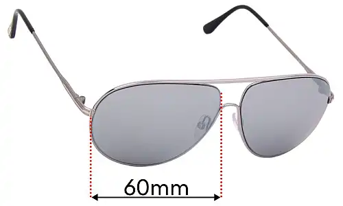 Sunglass Fix Replacement Lenses for Tom Ford Cliff TF450 - 61mm Wide Tom Ford Cliff TF450 Replacement Lenses 61mm wide