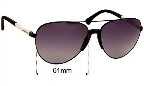Sunglass Fix Replacement Lenses for Emporio Armani EA2059 - 61mm Wide Sunglass Fix Replacement Lenses for Emporio Armani EA2059 - 61mm Wide