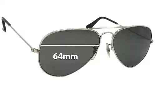 Sunglass Fix Replacement Lenses for Ray-Ban B&L RB3025 - 64mm Wide Ray-Ban B&L RB3025 Replacement Lenses 64mm wide