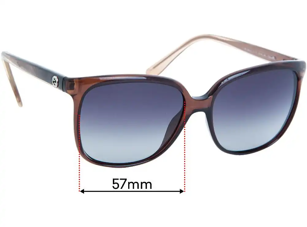 Sunglass Fix Replacement Lenses for Gucci GG3696/S - 57mm Wide Sunglass Fix Replacement Lenses for Gucci GG3696/S - 57mm Wide