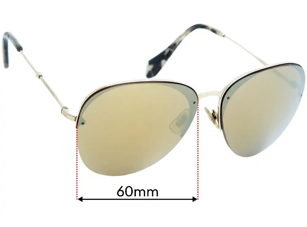 Sunglass Fix Replacement Lenses for Miu Miu SMU53P - 60mm Wide Sunglass Fix Replacement Lenses for Miu Miu SMU53P - 60mm Wide