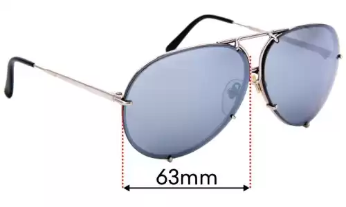 Sunglass Fix Replacement Lenses for Porsche P 8478 - 63mm Wide Porsche P 8478 Replacement Lenses 63mm wide
