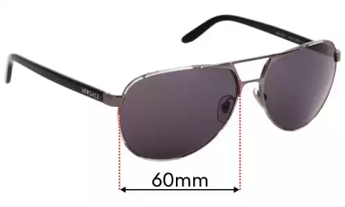 Sunglass Fix Replacement Lenses for Versace MOD 2142 - 60mm Wide Sunglass Fix Replacement Lenses for Versace MOD 2142 - 60mm Wide