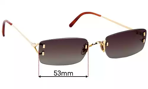 Cartier 3503474 Replacement Lenses - 53mm Cartier 3503474 Replacement Sunglass Lenses - 53mm