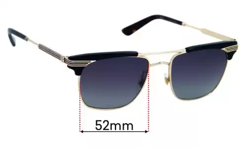 Sunglass Fix Replacement Lenses for Gucci GG0287S - 52mm Wide Gucci GG0287S Replacement Lenses 52mm wide