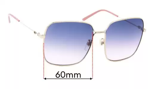 Sunglass Fix Replacement Lenses for Gucci GG0443S - 60mm Wide Gucci GG0443S Replacement Lenses 60mm wide