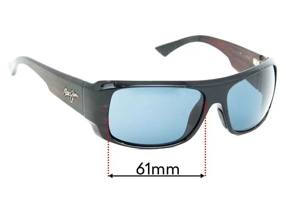 Sunglass Fix Replacement Lenses for Maui Jim MJ283 Five Caves - 61mm Wide Sunglass Fix Replacement Lenses for Maui Jim MJ283 Five Caves - 61mm Wide