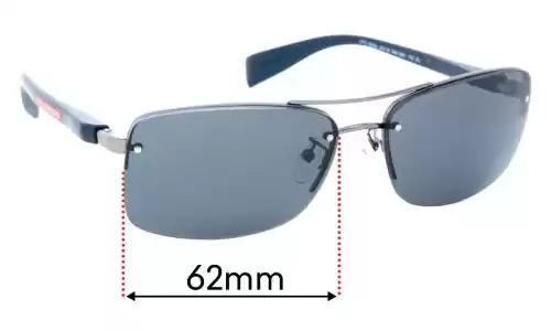 Sunglass Fix Replacement Lenses for Prada SPS50N & PS50NS - 62mm Wide Prada SPS50N & PS50NS Replacement Lenses 62mm wide