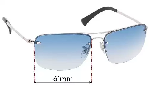Sunglass Fix Replacement Lenses for Ray Ban RB3607 - 61mm Wide Ray Ban RB3607 Replacement Lenses 61mm wide
