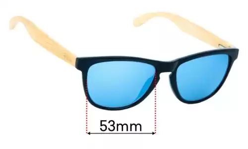 Sunglass Fix Replacement Lenses for Vilo Welkin Grey - 53mm Wide Vilo Welkin Grey Replacement Lenses 53mm wide