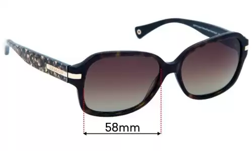 Sunglass Fix Replacement Lenses for Coach HC 8105 - 58mm Wide Coach HC 8105 Replacement Lenses 58mm wide