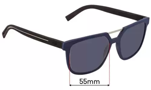 Sunglass Fix Replacement Lenses for Christian Dior DIOR 0200S - 55mm Wide Christian Dior DIOR 0200S Replacement Lenses 55mm wide