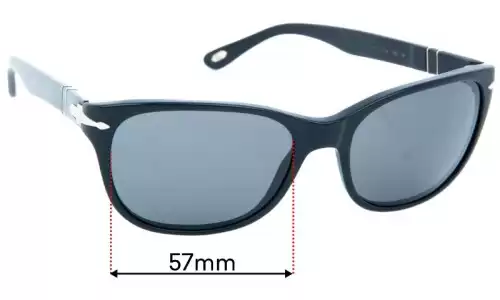 Sunglass Fix Replacement Lenses for Persol 3020-S - 57mm Wide Persol 3020-S Replacement Lenses 57mm wide
