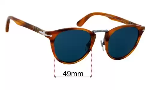 Sunglass Fix Replacement Lenses for Persol 3108-S Typewriter - 49mm Wide Persol 3108-S Typewriter Replacement Lenses 49mm wide