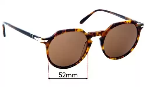 Sunglass Fix Replacement Lenses for Persol 3281-S - 52mm Wide Persol 3281-S Replacement Lenses 52mm wide