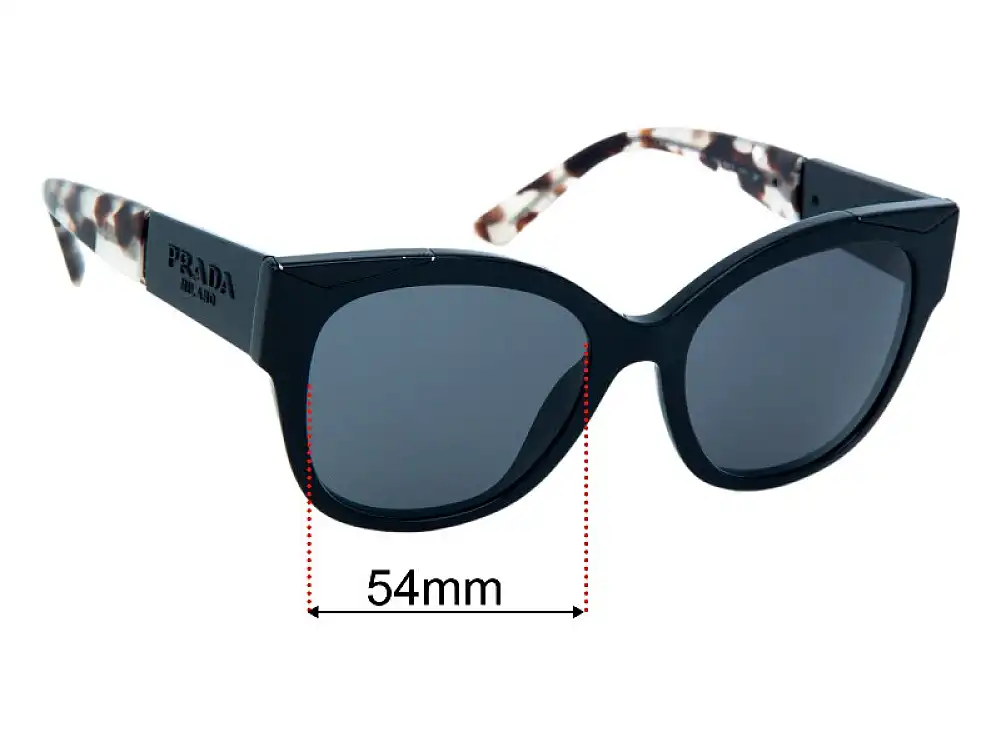 Sunglass Fix Replacement Lenses for Prada SPR02W - 54mm Wide Sunglass Fix Replacement Lenses for Prada SPR02W - 54mm Wide