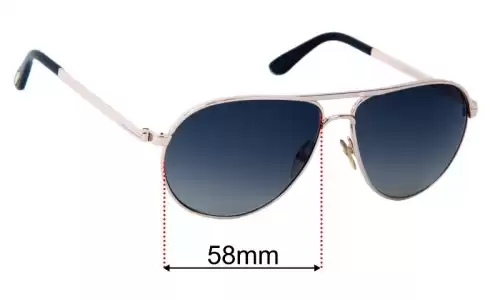 Sunglass Fix Replacement Lenses for Tom Ford Marko TF144 - 58mm Wide Tom Ford Marko TF144 Replacement Lenses 58mm wide