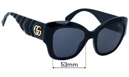 Gucci GG0808S Replacement Lenses - 53mm Gucci GG0808S Replacement Sunglass Lenses - 53mm