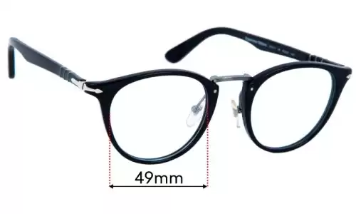 Sunglass Fix Replacement Lenses for Persol 3107-V Typewriter Edition - 49mm Wide Persol 3107-V Typewriter Edition Replacement Lenses 49mm wide