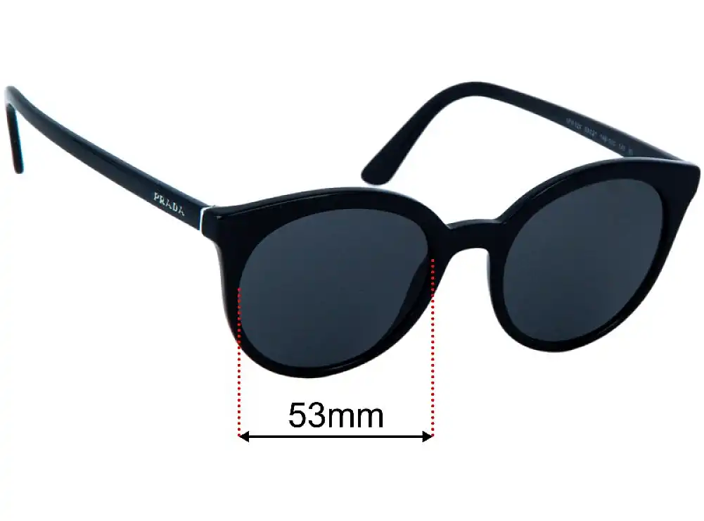Sunglass Fix Replacement Lenses for Prada SPR 02X - 53mm Wide Sunglass Fix Replacement Lenses for Prada SPR 02X - 53mm Wide