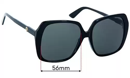 Replacement Lenses for Gucci GG0533SA - 56mm Wide Sunglass Fix Replacement Lenses for Gucci GG0533SA - 56mm Wide