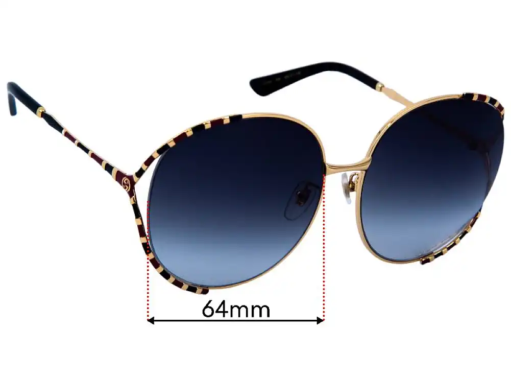 Sunglass Fix Replacement Lenses for Gucci GG0595S - 64mm Wide Sunglass Fix Replacement Lenses for Gucci GG0595S - 64mm Wide