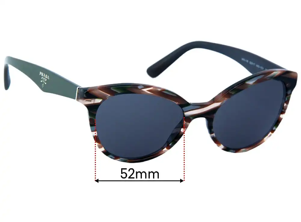 Sunglass Fix Replacement Lenses for Prada VPR11R - 52mm Wide Sunglass Fix Replacement Lenses for Prada VPR11R - 52mm Wide