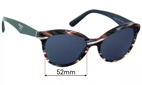 Sunglass Fix Replacement Lenses for Prada VPR11R - 52mm Wide Prada SPR VPR11R Replacement Lenses 52mm wide