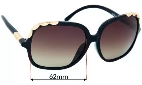 Sunglass Fix Replacement Lenses for Chloe CL 2221A - 61mm Sunglass Fix Replacement Lenses Chloe CL 2221A - 61mm