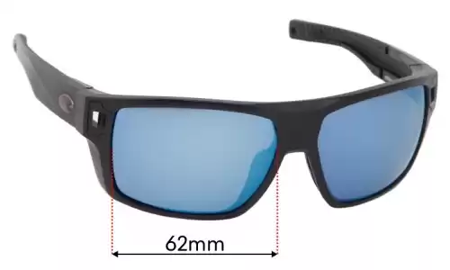 Costa Del Mar Diego Replacement Lenses - 62mm Costa Del Mar Diego Replacement Sunglass Lenses - 62mm