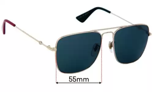 Sunglass Fix Replacement Lenses for Gucci GG0108S - 55mm Wide Sunglass Fix Replacement Lenses for Gucci GG0108S - 55mm Wide