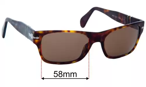 Persol 2993-S Replacement Lenses - 58mm Persol 2993-S Replacement Sunglass Lenses - 58mm wide