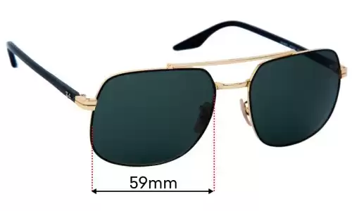 Sunglass Fix Replacement Lenses for Ray-Ban RB3699 - 59mm Wide Ray-Ban RB3699 Replacement Lenses 59mm wide