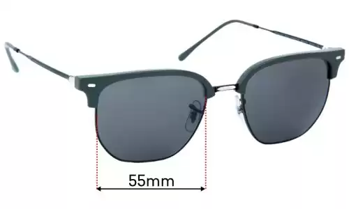 Sunglass Fix Replacement Lenses for Ray-Ban RB4416-F New Clubmaster - 55mm Wide Ray-Ban RB4416-F New Clubmaster Replacement Lenses 55mm wide