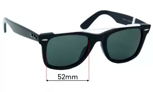Sunglass Fix Replacement Lenses for Ray-Ban RB4540-F Wayfarer Double Bridge - 52mm Wide Ray-Ban RB4540-F Wayfarer Double Bridge Replacement Lenses 52mm wide