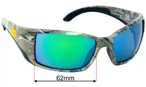 Sunglass Fix Replacement Lenses for Costa Del Mar Blackfin - 62mm Wide Costa Del Mar Blackfin Replacement Lenses 62mm wide