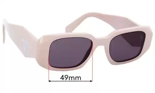 Sunglass Fix Replacement Lenses for Prada SPR17W - 49mm Wide Prada SPR17W Replacement Lenses 49mm wide