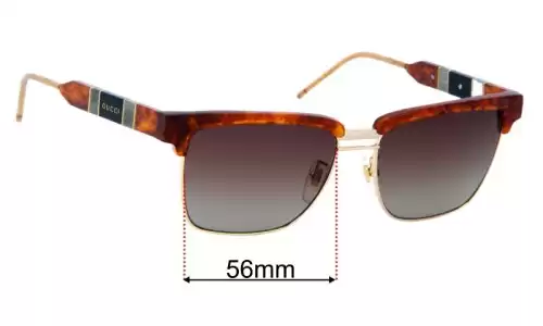 Gucci GG0603S Replacement Lenses 56mm Gucci GG0603S Sunglasses Replacement Lenses 56mm Wide