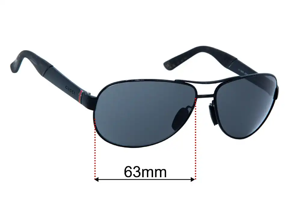 Sunglass Fix Replacement Lenses for Gucci GG2225/S - 63mm Wide Sunglass Fix Replacement Lenses for Gucci GG2225/S - 63mm Wide