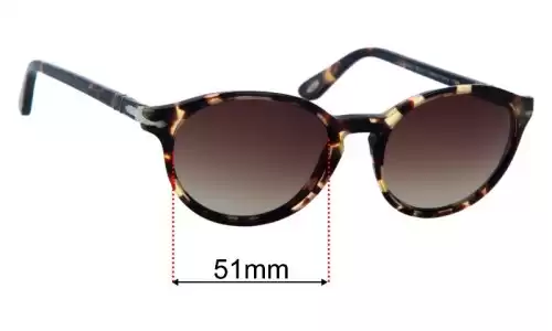 Sunglass Fix Replacement Lenses for Persol 3015-S - 51mm Wide Persol 3015-S Replacement Lenses 51mm wide