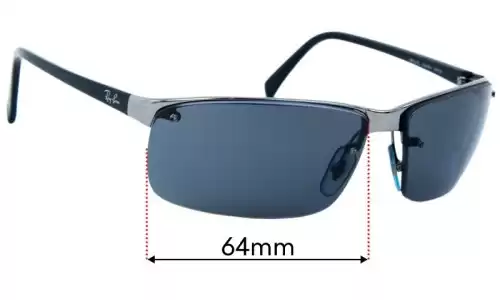 Sunglass Fix Replacement Lenses for Ray Ban RB3276 Larger Holes - 64mm Wide Ray Ban RB3276 Larger Holes Replacement Lenses 64mm wide