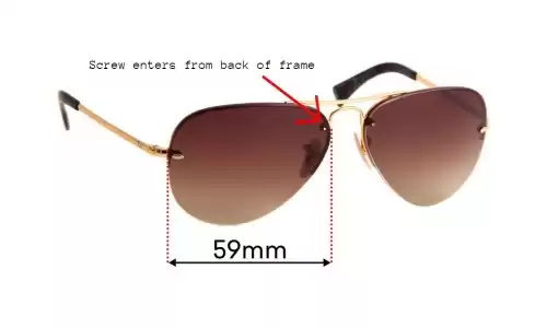 Sunglass Fix Replacement Lenses for Ray-Ban RB3449 Aviator 1mm Nose Hole - 59mm Wide Sunglass Fix Replacement Lenses for Ray-Ban RB3449 Aviator 1mm Nose Hole - 59mm Wide