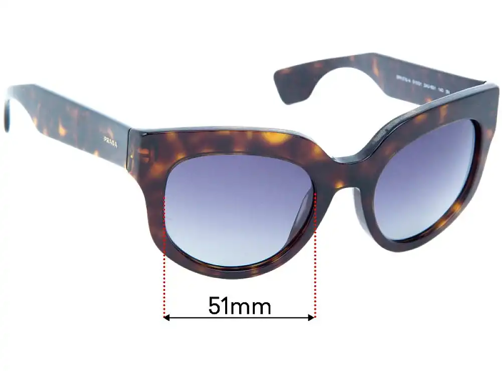 Sunglass Fix Replacement Lenses for Prada SPR 07Q-A - 51mm Wide Sunglass Fix Replacement Lenses for Prada SPR 07Q-A - 51mm Wide